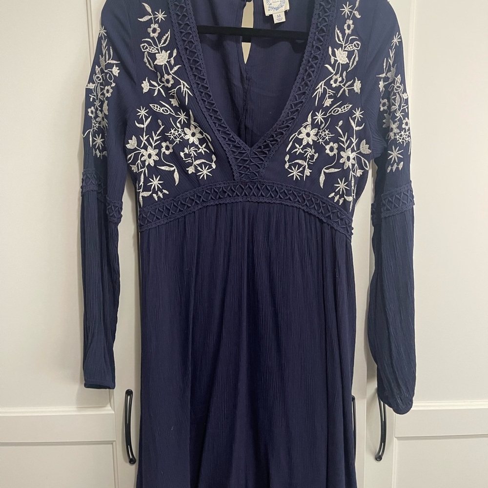 Blue Rain Boho Longsleeve Dress